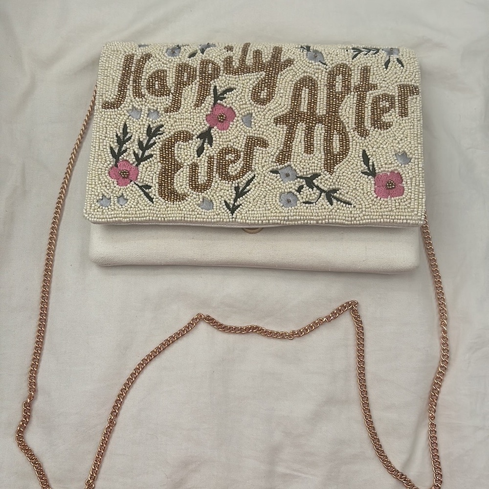 COPY - Wedding/Bridal Beaded Clutch “Happily Ever After”